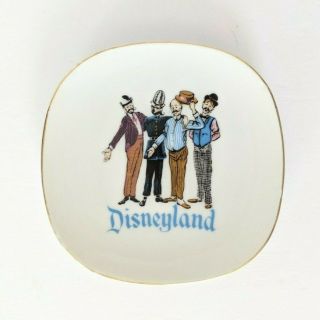 Vintage 1960s Disneyland Dapper Dans Gold Rim Collectors Plate 5x5 Rare