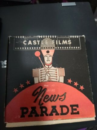 Vintage 16mm Ww2 News Parade Battle For Tunisia Movie Reel Box