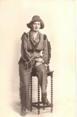 Vintage Photograph : Lady Dressed As A Cowboy 1929 Yorks/lancs Studio
