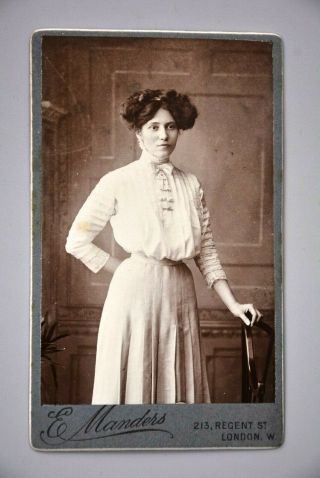 Photography Cdv,  Studio Portrait Of Young Woman With Tiny Waist,  London