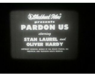 16 Mm Sound Laurel And Hardy Blackhawk Print Title Pardon Us