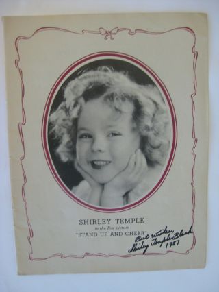Shirley Temple - Rare Autographed 1934 Sheet Music - Hand Signed By Temple Black