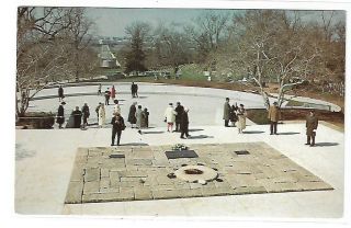 Vtg Post Card - Grave Of John F Kennedy,  The 35th President.  Washington,  D.  C.