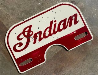 Rare Indian Motorcycle License Plate Topper Dealer Vintage Style Scout Sign