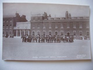 Royal Artillery Band,  Woolwich - Vintage Sepia Real Photograph - Circa 1910.