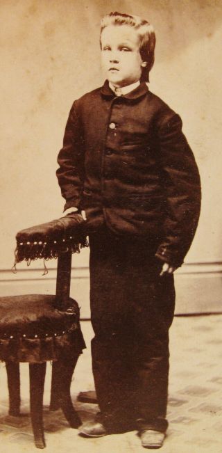 Antique Civil War Era Cdv Photo Of Handsome Boy Wearing A Uniform Washington Ill