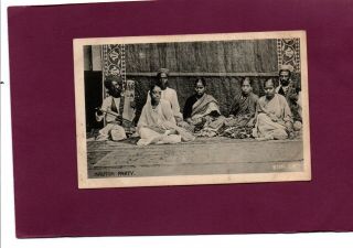 Vintage Postcard Indian Group Of Men And Women A Nautch Party C.  1910