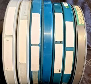 Stack Of 16mm Plastic Film Storage Cases Seven Total.