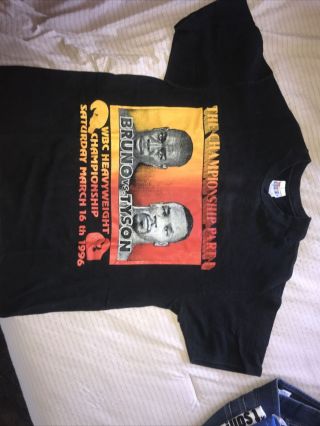 Vntg Rare Tyson Vs Bruno Championship Boxing T - Shirt March 16 1996 (mgm Vegas) Xl