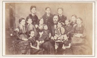 Antique Cdv Photo - Large Family Group.  Liverpool Studio
