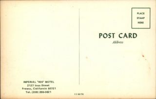 Imperial 400 Motel Fresno California 1970s vintage postcard 2