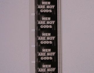 16mm Feature Film Men Are Not Gods (1936) 2 X Large Reels