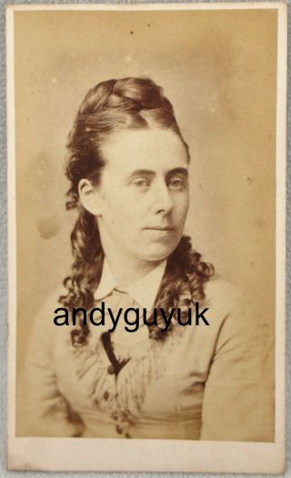 Cdv Lady Long Ringlets Curls In Hair By Earl Worcester Antique Photo Fashion