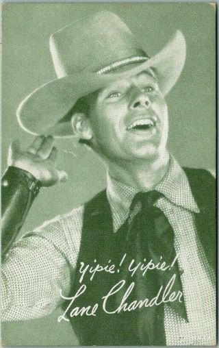 Vintage Lane Chandler Mutoscope Arcade Card Western Movie Cowboy Actor C1940s