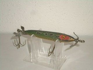 Rare Heddon Baby Torpedo In Green Scale Color - 3 - 1/2 "