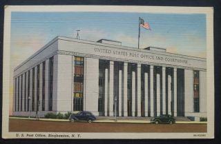 Vintage York Postcard Us Post Office Binghamton