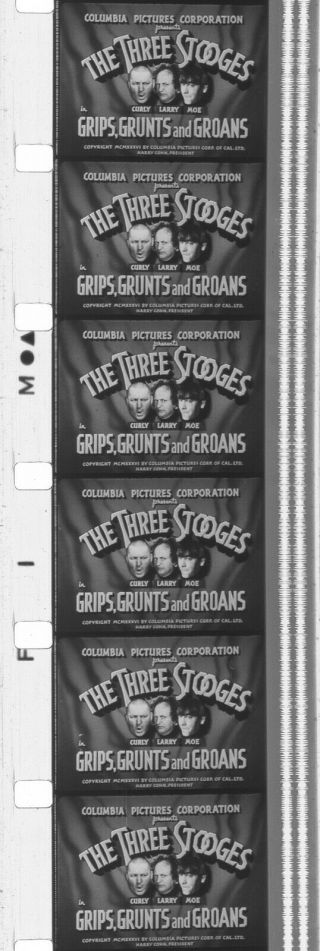 16mm Three Stooges Grips,  Grunts And Groans (1937) Screen Gems Print