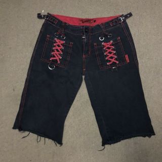 Vintage Rare Tripp NYC Women Goth Rave Pants Shorts Capri Size 7 2