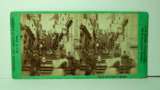 Stereoview Break Neck Steps,  Canada By J G Parks.  Canadian And American Scenery