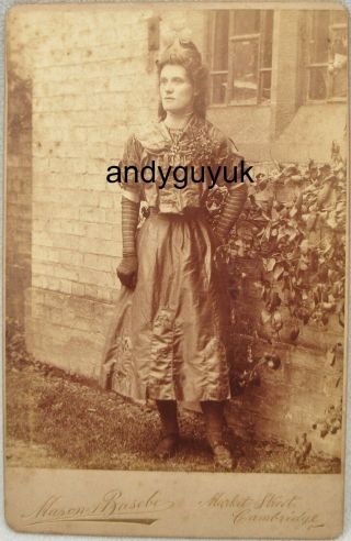 Cabinet Card Lady Actress Fancy Dress By Mason Basebe Cambridge Photo Antique