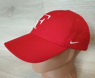 Nike Roger Federer Foundation Hat Rf Logo Tennis Strapback Baseball Cap Red Rare