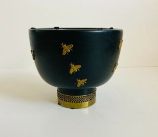 Rare Mid Century Italian Ceramic Bowl & Bronze Fratelli Fanciulacci Bitossi