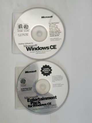 Vintage Rare Microsoft Windows Ce V2.  1 & Entertainment Pack Ce Cd - Rom