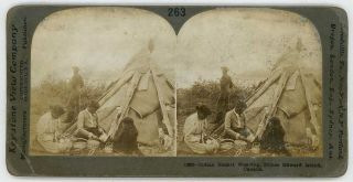 Canada Prince Edward Island Indians Weaving Baskets Stereoview 13882 Ve263d