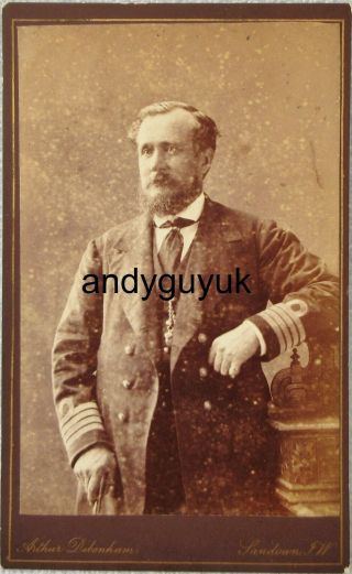 Cdv Royal Navy Captain Officer Arthur Debenham Sandown Isle Of Wight Sailor