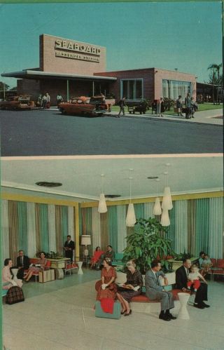 Vintage St Petersburg Florida Fl Postcard Seaboard Railroad Passenger Station