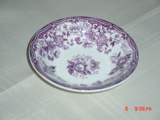 Tonquin Royal Staffordshire By Clarice Cliff England 5 " Berry Bowls Rare Plum