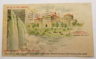 Vintage Advertising Postcard Shredded Wheat Niagara Falls Ny W/stamp