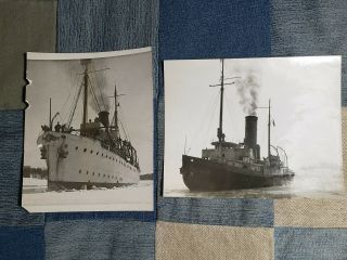 2 Vintage Coast Guard Cutter Ice Breaker Photo Photographs 1928 Ossipee,  1931