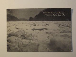 Delaware River In Winter,  Delaware Water Gap,  Pa Vintage Photo Postcard