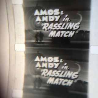 16mm Animation Cartoon Silent B&w Film Amos & Andy In Rassling Match 1934