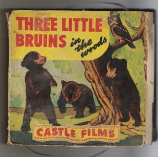 2 Vintage Castle 16mm Films " Three Little Bruins In The Woods " & " Ride Em Cowboy "
