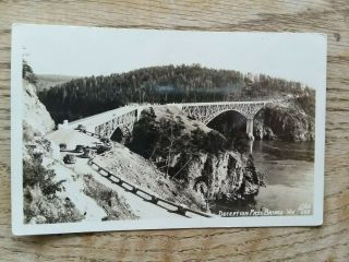 Deception Pass Bridge Real Photo Postcard Rppc Washington Wa Vintage Ellis 160