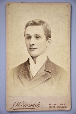 Cdv,  Studio Portrait,  Victorian Handsome Young Man,  Gorsuch Of Holloway