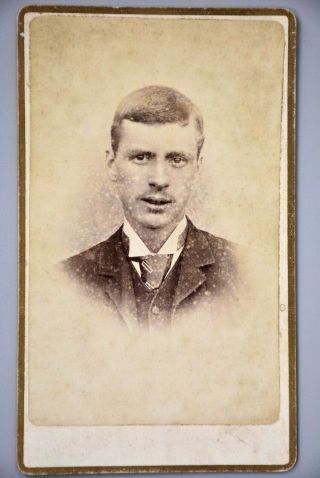 Cdv,  Studio Portrait,  Victorian Young Moustache Man,  Harry Ebury,  Kidderminster