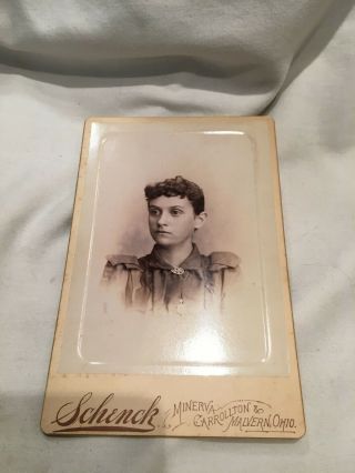 Cabinet Card Photo Victorian Dress Woman Malvern,  Oh 404s