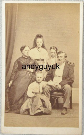 Cdv Family Group By Day Of Bournemouth Hampshire Antique Photo Fashion