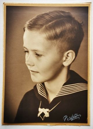 Photo: Portrait Of Cut Young Boy In Sailor Uniform Signed By Photograper Fx.  228