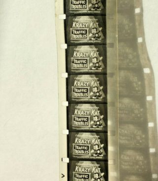 16mm Film Reel Of Cartoon Krazy Kat " Traffic Troubles " C.  1930 - 40s