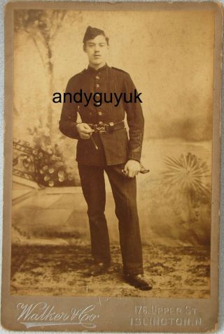 Cabinet Card Soldier Uniform By Walker Of Islington London Military Photo