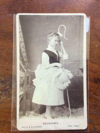 Cdv Of A Young Girl As Bo Peep - Named And Dated On Back.  Postage