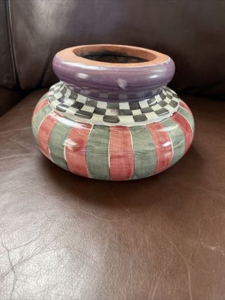 Mackenzie Childs Rare Ceramic Flower Pot