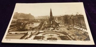 Vintage Tuck’s Postcard - Princes Street - Edinburgh - Birds Eye View -
