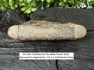 Old Rare Vintage Antique Civil War Confederate Pocket Knife Dug Appomattox,  Va.