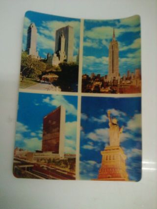 Vintage Postcard 3d Lenticular Greetings From York City