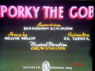 16mm Cartoon: " Porky The Gob " 1938 Low Fade